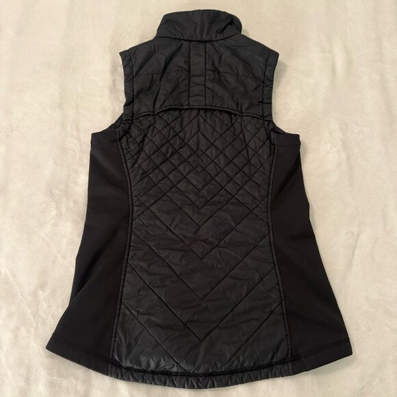 Athleta Rock Springs Quilted Vest Women Sz S Black Reflective Full Zip Active - Picture 2 of 7